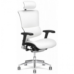 Ортопедическое компьютерное кресло «Белая кожа»
